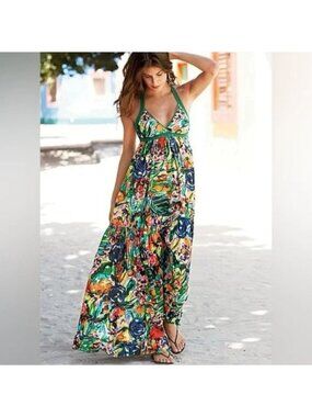 chinese dress ladies Printed Tiered Maxi Dress  MOD ON TREND